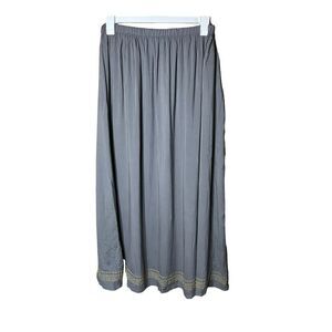 Taillissime Gray Maxi Skirt With‎ Gold Embroidery Size 18W